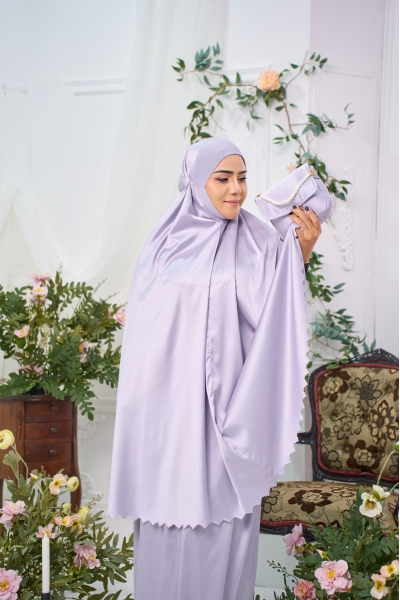 Telekung Rosalinda Silver Gray